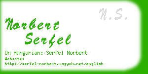 norbert serfel business card